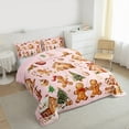 thumbnail image 3 of Manfei Cute Gingerbread Man Queen Comforter Set,Brown Christmas House Bedding Sets,Merry Christmas Gifts Bedding Comforter Set For Girls Kids,Luxury Bedroom Decor Reversible,3-Piece, 3 of 8