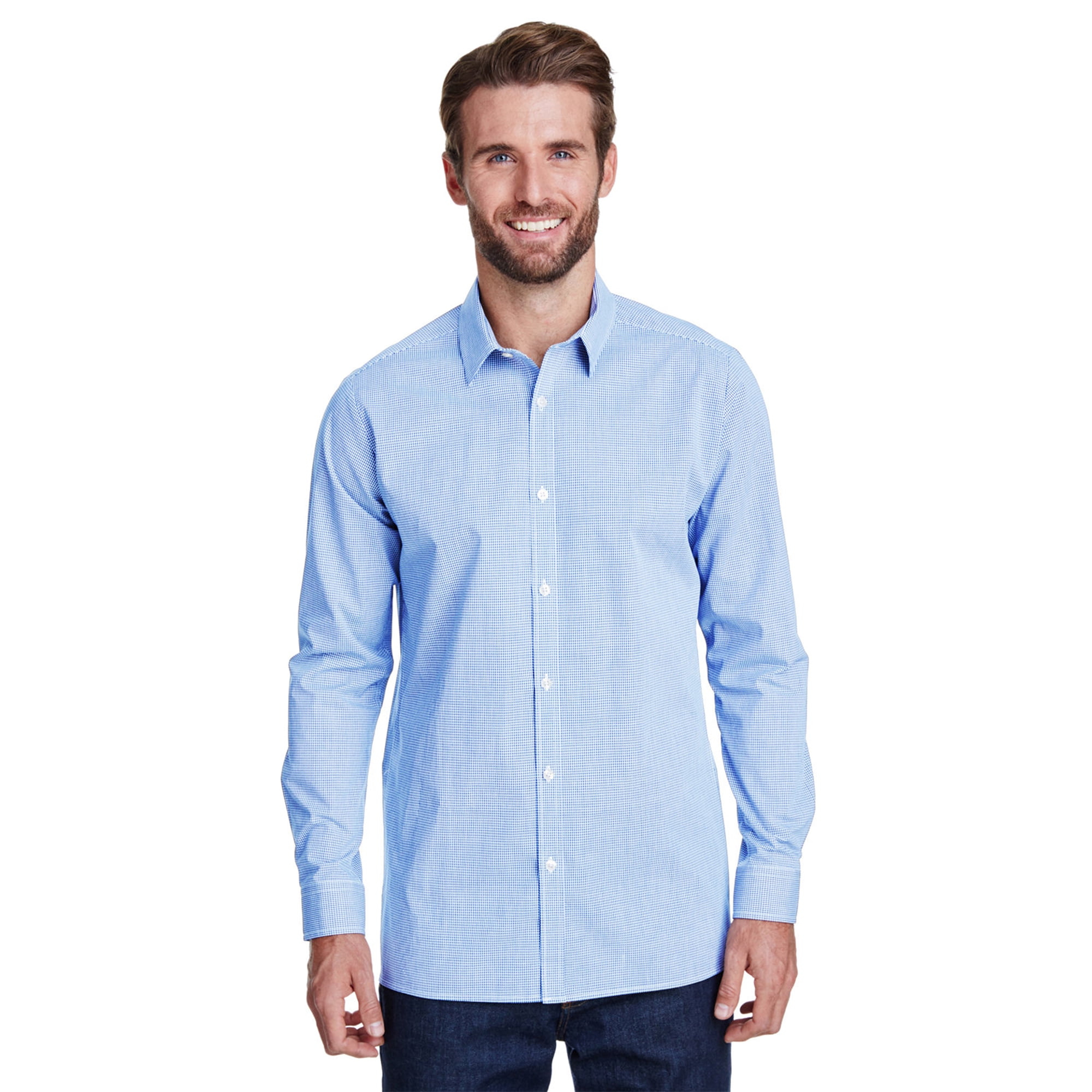 Artisan Collection by Reprime Mens Microcheck Gingham Long-Sleeve Cotton Shirt Artisan Collection by Reprime Mens Microcheck Gingham Long-Sleeve Cotton Shirt