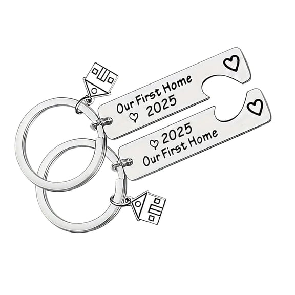 Keychain With 2025 Housewarming Blessing Sturdy Stainless Steel Keychain Pendant with Blessing For 2025 Home Relocation