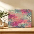 thumbnail image 3 of Mosaic Blocks Canvas Wall Art, Modern Abstract Minimalist Orange Pink Blue Plaid Wooden‑Stretched Canvas Print Artwork, Home Wall Decor for Living Room Bedroom Office 18"Lx12"W, 3 of 9