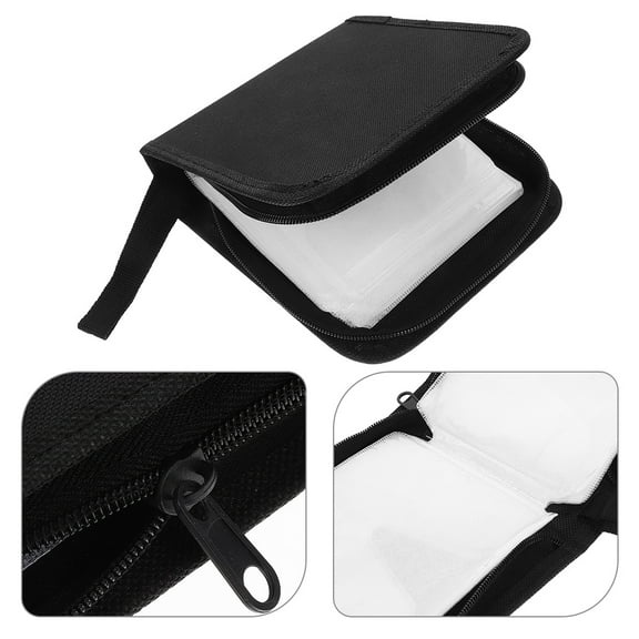 Amosfun MLINS 2Pcs 40 Capacity Travel DVD Case with Protective Zipper for Car Storage Wallet
