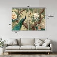 thumbnail image 2 of 8 Pack Art Acoustic Panels Sound Absorbing Chinoiserie Bird Animal Yellow Beige Peacock Elaborate Tail Decorative Soundproof Wall Panels Self Adhesive for Nursery Game Room Bedroom 48"x32", 2 of 7