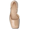thumbnail image 4 of Journee Womens Evangeline Square Toe Stacked Heel Pumps, Widths Available, 4 of 9