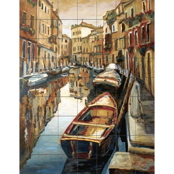 Tile Mural Kitchen Backsplash - Venice Evening - by Joanne Margosian