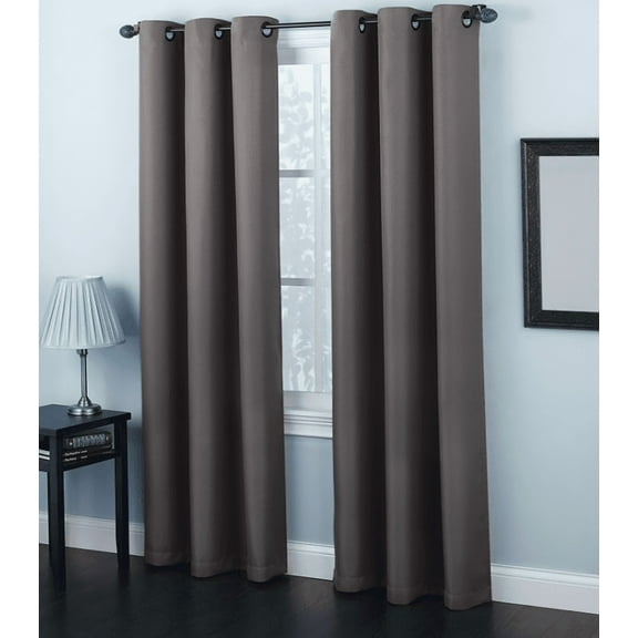 Solid Amy Thermal Blackout Window Curtain With Shiny Back To Reflect Sunlight! (95" Long, Dark Gray)