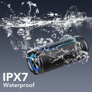 Portable Bluetooth Speaker IPX7 Waterproof Wireless Speaker with 30W Powerful Speaker 24Hrs Playtime Colorful Flashing Lights TWS Wireless Pairing for Outdoor/Party/Beach/Travel/Gifts