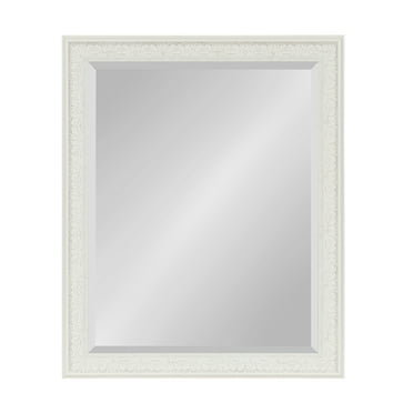Kate and Laurel - Alysia Large Decorative Frame Rectangle Wall Mirror, 26.5 x 32.5 White