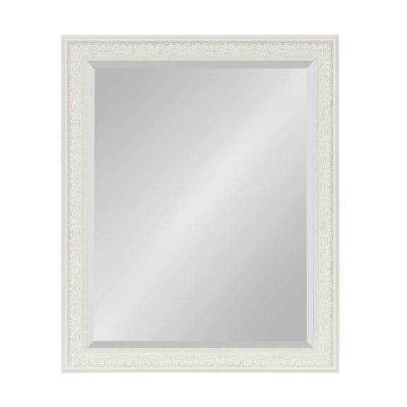 Kate and Laurel - Alysia Large Decorative Frame Rectangle Wall Mirror, 26.5 x 32.5 White
