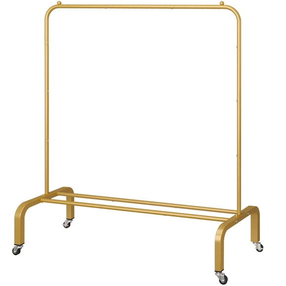 Perchero JIUYOTREE de metal con ruedas de 110 cm con estante inferior