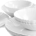 thumbnail image 2 of Gibson Ultra Radley 12 Piece Tempered Opal Glass Dinnerware Set in White, 2 of 8
