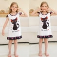 thumbnail image 4 of Jurebecia Girls Nightgowns cats Soft Nightgown Flutter Short Sleeves Nightdress Nightie Dress Sleepwear Pajamas 120 cm 5-6 Years, 4 of 11