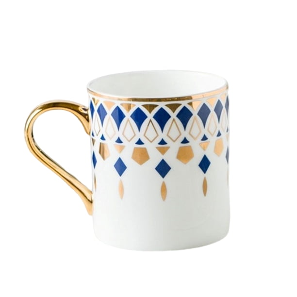 Inteprter Taza de café de cerámica de estilo británico, taza con asa de leche, vaso de desayuno de superficie lisa, vasos para microondas, Juegos de servir café y té