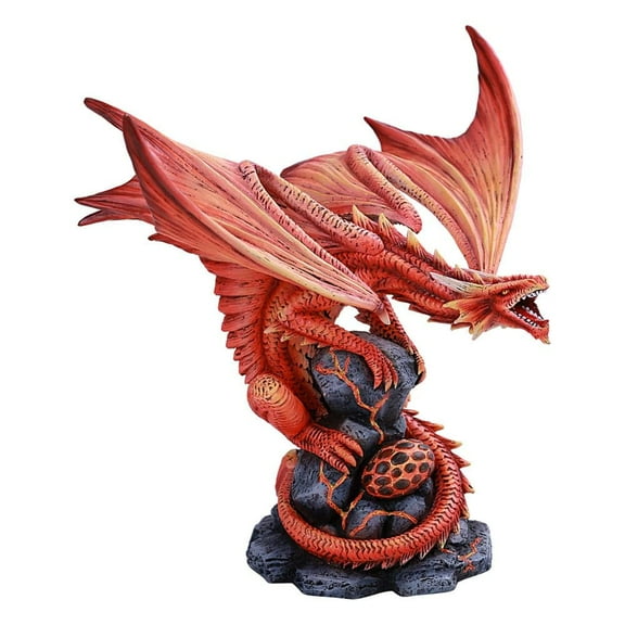 Pacific Giftware Anne Stokes Age of Dragons Fire Wind Dragon on Rock Home Tabletop Decorative Resin Figurine