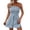 #01Blue, variant on Womens Summer Romper Strapless Beach Vacation Jumpsuit Resort Wear Shorts with Pockets Blue L