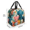 thumbnail image 3 of Lsque Cute Animal Party Pattern Lunch Bag Women/Men Insulated Lunch Box,Small Leakproof Cooler Food Lunch Containers Reusable High Capacity Lunch Tote Bags, 3 of 6