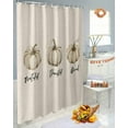 thumbnail image 5 of White Pumpkin Shower Curtain Set ，Waterproof Fabric Shower Curtains Watercolor Thanksgiving Shower Curtains for Bathroom,Bathroom Decor 48"x72", 5 of 7