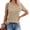 Khaki, variant on Womens Wool Blend Sweater Round Neck Short Sleeve Pullover Knitwear Soft Thermal Regulating Lightweight Fabric Solid Color Breathable Summer Knit Tops Red M