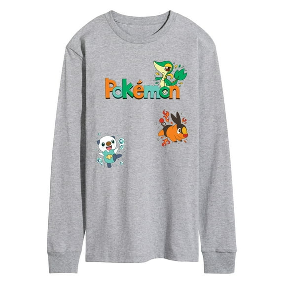 Pokémon - Snivy, Tepig, Oshawott  - Men's Long Sleeve Graphic T-Shirt