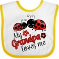thumbnail image 3 of Inktastic My Grandpa Loves Me with Cute Ladybugs Boys or Girls Baby Bib, 3 of 4