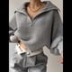 thumbnail image 4 of Suéteres de Larga para Mujer, Suéter Ajustado y Elástico de Gran Tamaño, Jersey de Punto Acanalado de Color Liso. Gris XL, 4 of 8