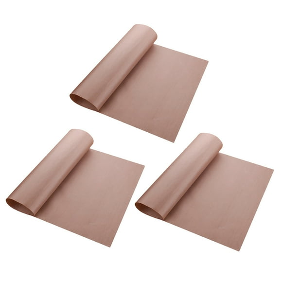 3pcs Non-Stick Oven Liners High Temperature Resistant Bakeware Baking Cooking Cloth Kitchen Accessories for Home Cooks (Coffee-40 x 50cm)