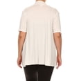 thumbnail image 4 of Women's Plus Size Short Sleeves Draped Open Front Solid Cardigan, 4 of 5