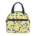 thumbnail image 2 of ZNDUO Reusable Lunch Box, Adjustable Shoulder Strap Yellow Cartoon Abstract Flower Pattern Lunch Bag, 2 of 8
