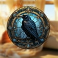 thumbnail image 4 of HmNPlay Gothic Crow Hanging Decor - Stained Glass Bird Acrylic Suncatcher Ornament for Window, Home, Halloween Decorations - Lightweight & Durable (1pc)​, 4 of 6