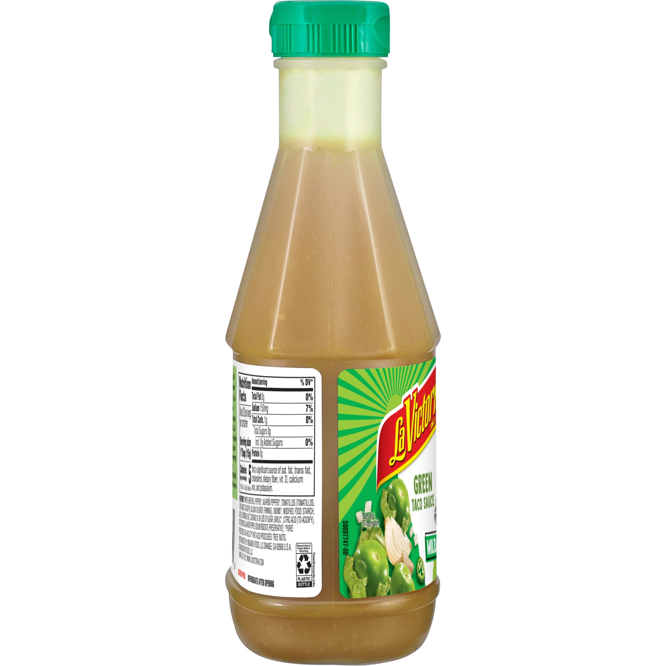 (2 pack) LA VICTORIA Green Taco Sauce, Mild, 15 oz Plastic Bottle