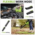 thumbnail image 2 of Leaf Blower Cordless 500CFM/150MPH, Cordless Leaf Blower with 2 x 4.0Ah Batteries & 3 Tubes, 6 Speed Modes, Electric Leaf Blowers Battery Powered for Cleaning , Yard, Garage, Lawn (Green), 2 of 6