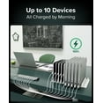 thumbnail image 4 of Plugable 10 Port USB C Charging Station, Up to 100W Charger for Multiple Devices with Priority Charging, Desktop Power Hub for USBC Devices Including Laptops Phones Tablets Earbuds and More (PS-10CC), 4 of 8
