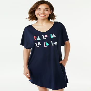 Joyspun Women's Fa La La  Shirt, Sizes up to 3X