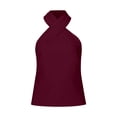 thumbnail image 5 of Women's Fashion Solid Color Sleeveless Neck Tops Casual Basic Staple Tee for All Seasons Pair With Jeans Shirts for Summer Women Athletic Top Women Womens Long Sleeve Cold Gear, 5 of 7