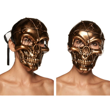 Adult size Steampunk Skull Mask with Barb Wire - Costume Accessory - 4