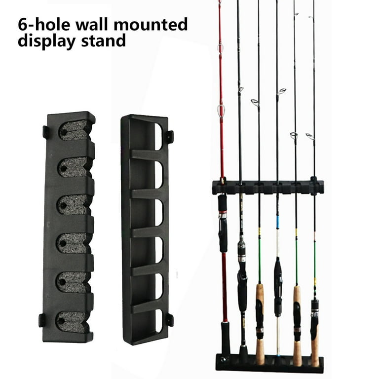 Daiosportswear Clearance 2PCS Wall Mounted Fishing Rod Rack - Vertical  Fishing Rod Holder for Garage Storage 