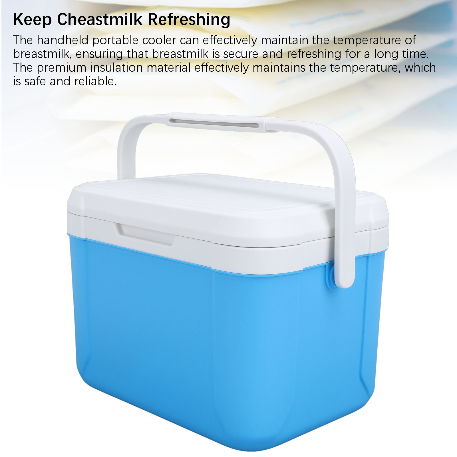 YAHHU 5L Portable Insulated Breastmilk Cooler Box Chest Multifunctional Travel Refrigerator For Camping BBQ Stalls & Picnics, Lightweight Water Resistant Multi-Use Storage Tote