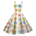 thumbnail image 1 of WILLBEST Vestidos Floreados Para Mujer Vestido Retro Con Estampado De Pascua Para Mujer, Estilo Belleza, Corte A, Con Cremallera Lateral Para Fiestas, Vacaciones Y Ropa Informal., 1 of 2