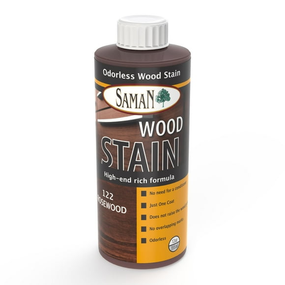 SamaN Interior Water Based Wood Stain - Natural Stain for Furniture, Moldings, Wood Paneling, Cabinets (Rosewood TEW-122-12, 12 oz)