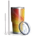 thumbnail image 2 of 30oz Colorful Tie Dye Wave Pattern Tumblers Stainless Steel Tumbler with Lid and Straw,Vacuum Insulated Double Wall Travel Tumbler Cups Mug with Cleaning Brush for Coffee,Tea, 2 of 7