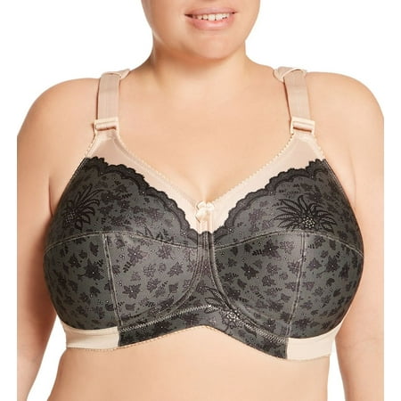 

Women s Elila 1505 Full Coverage Wireless Soft Cup Bra (Black Lace/Nude 46G)