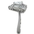 thumbnail image 4 of Women's High Polished Stainless Steel Engagement Ring with 7.7 mm AAA Cubic Zirconia - Size 6, 4 of 5