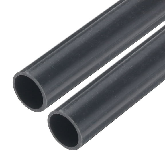 Rigid Round Pipe 10mm ID 12mm OD 9" Length Dark Grey High Impact for Water Pipe, Crafts, Cable Sleeves 2Pcs