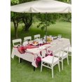 thumbnail image 3 of Outdoor Tablecloth with Umbrella Hole and Zipper, Valentine's Day Rectangle Table Cloth 60x84 Inch Waterproof Tablecloth, Red Flamingos Roses Love Romance Beige Picnic Table Cover for Patio Camping, 3 of 7