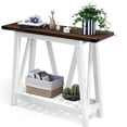 thumbnail image 2 of Pellebant Entryway Table Wood Console Table with Shelves Farmhouse Sofa Table,Brown Wash, 2 of 8