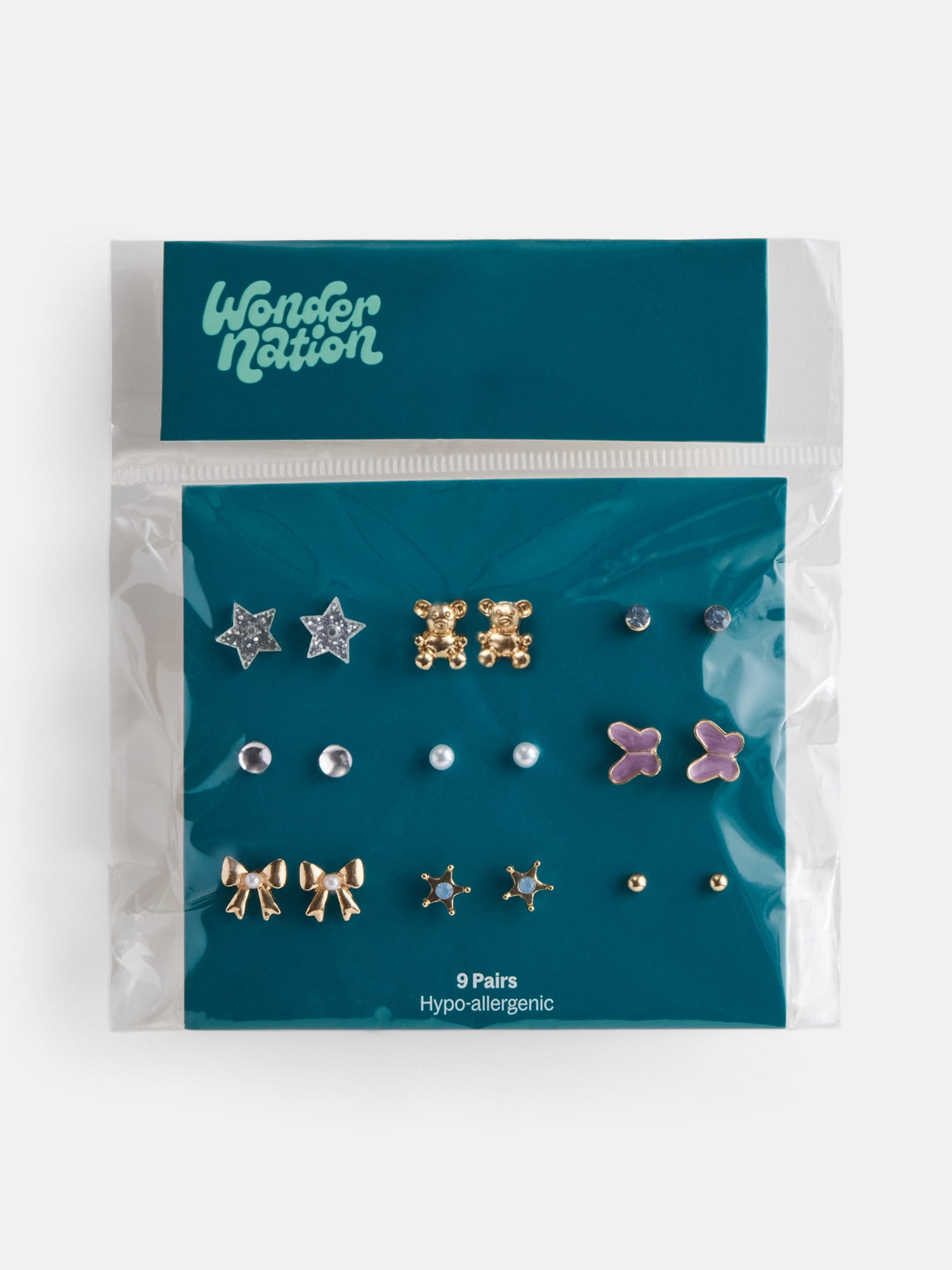 Wonder Nation Girls 9 Pairs Multi Earrings