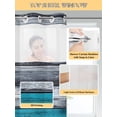 thumbnail image 5 of Blue Grey Stripe No Hook Shower Curtain and Liner Set Vintage Coastal Style Wood Grain Shower Curtains with Snap-in Liner & See Through Top Window Hotel Style for Bathroom Decor 36x72 Inch, 5 of 8