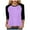 Purple, variant on COMVALUE 3/4 Sleeve Tops for Women Plus Size Baseball Style Tees Three Quarter Raglan Shirt Color Block Workout Jersey Tshirts Light Blue Size S