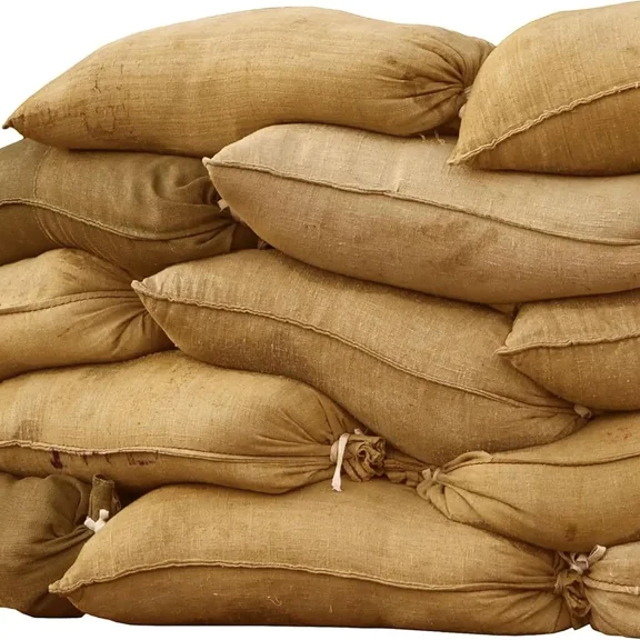 Jute Sandbags (with tie): Natural and environmentally friendly, thickened and durable, stable and flood-proof, multi-purpose protective sandbags