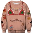 thumbnail image 2 of Suéter navideño novedoso, divertido y feo suéter navideño con luces para hombres y mujeres, jersey con estampado 3D, suéter cálido, 2 of 5