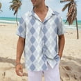 thumbnail image 2 of NAMTYQX Men's T-Shirts Light Button Up Short Sleeve Casual Tropical Printed V Neck Plus Size Going Out Tops Light Blue Size XL, 2 of 5